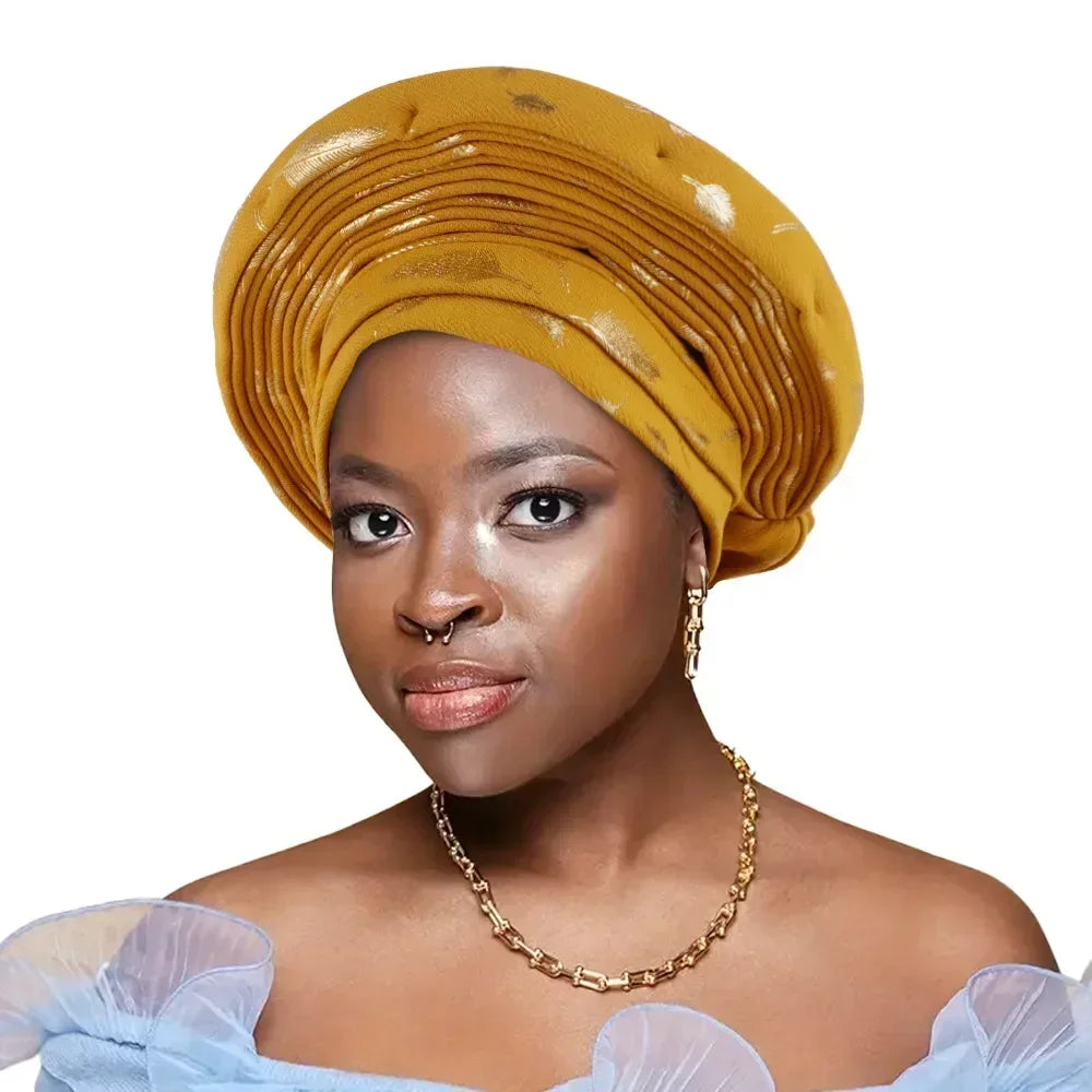 Elegant African Head tie Already Made Women's Auto Gele