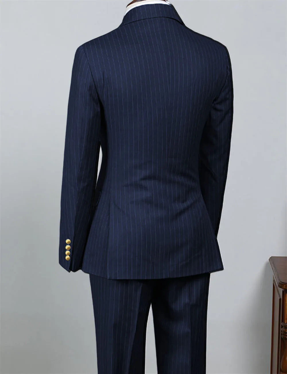 Black striped men's 2 piece suit Striped suit pants Striped suit top business Blazers Tailor-made Suits