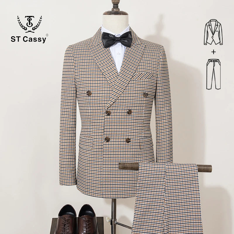 Fashionable Plaid suit for Men