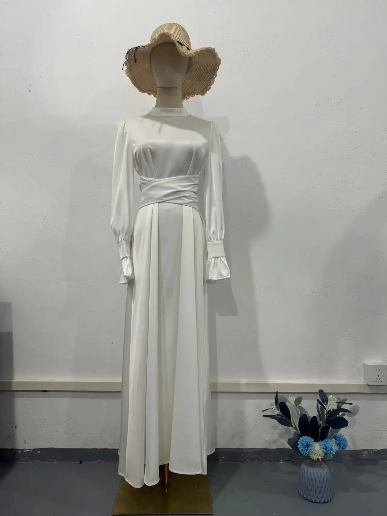 Modest Vintage Waisted Long Dresses for Women