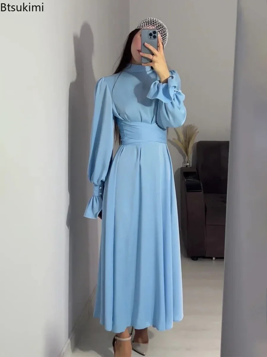 Modest Vintage Waisted Long Dresses for Women