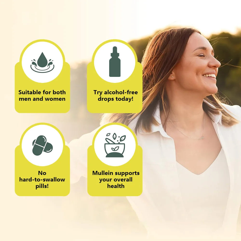 Mullein Extract Tincture, Supports Respiratory Health, A Blend of Mullein Leaves and Flowers (Mulleinus Officinalis)