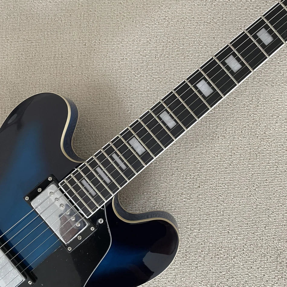 hollow electric guitar, Chrome Hardware, HH pickup, maple guitar body,