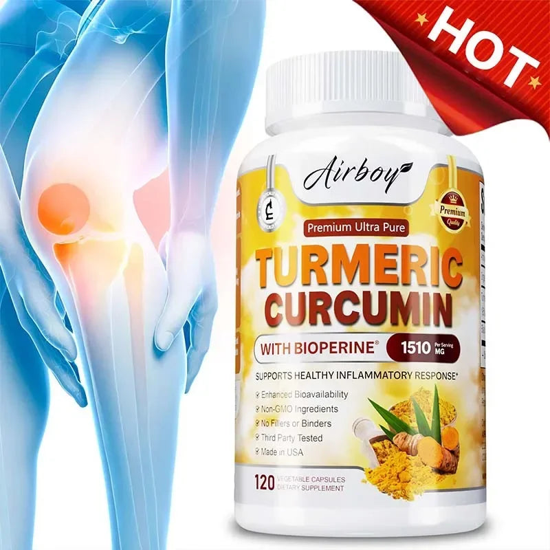 Turmeric Curcumin Capsules - Support Joints, Digestive Health, Enhance The Immune System, Promote Digestion and Absorption Vegan