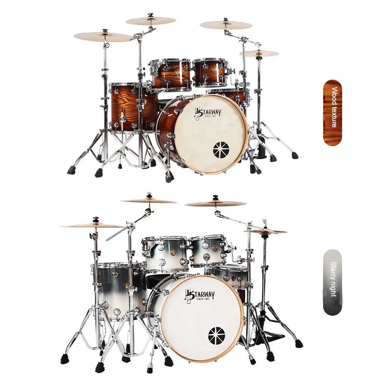 D36 Quality Drum set, 2 Colors Five Tambor and Four Cymbals Acoustic J Drum Sets