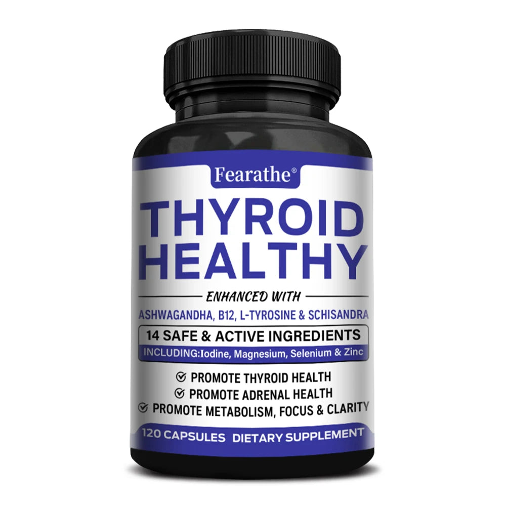 Thyroid Health Supplement - Boosts Skin, Hair, Gut Health, Metabolism, Focus and Clarity with Iodine, Vitamin B12 and L-Tyrosine