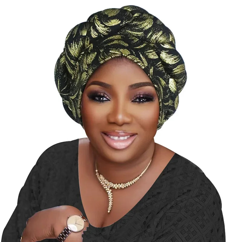Elegant African Head tie Already Made Women's Auto Gele