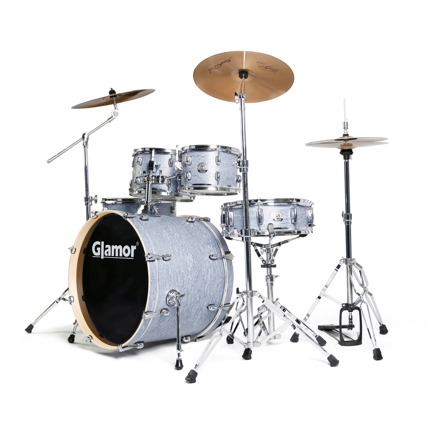 Acoustic Drum Set Professional Drum Kit Featuring Poplar Wood Shells Complete Configuration Suitable for Studios & Performances