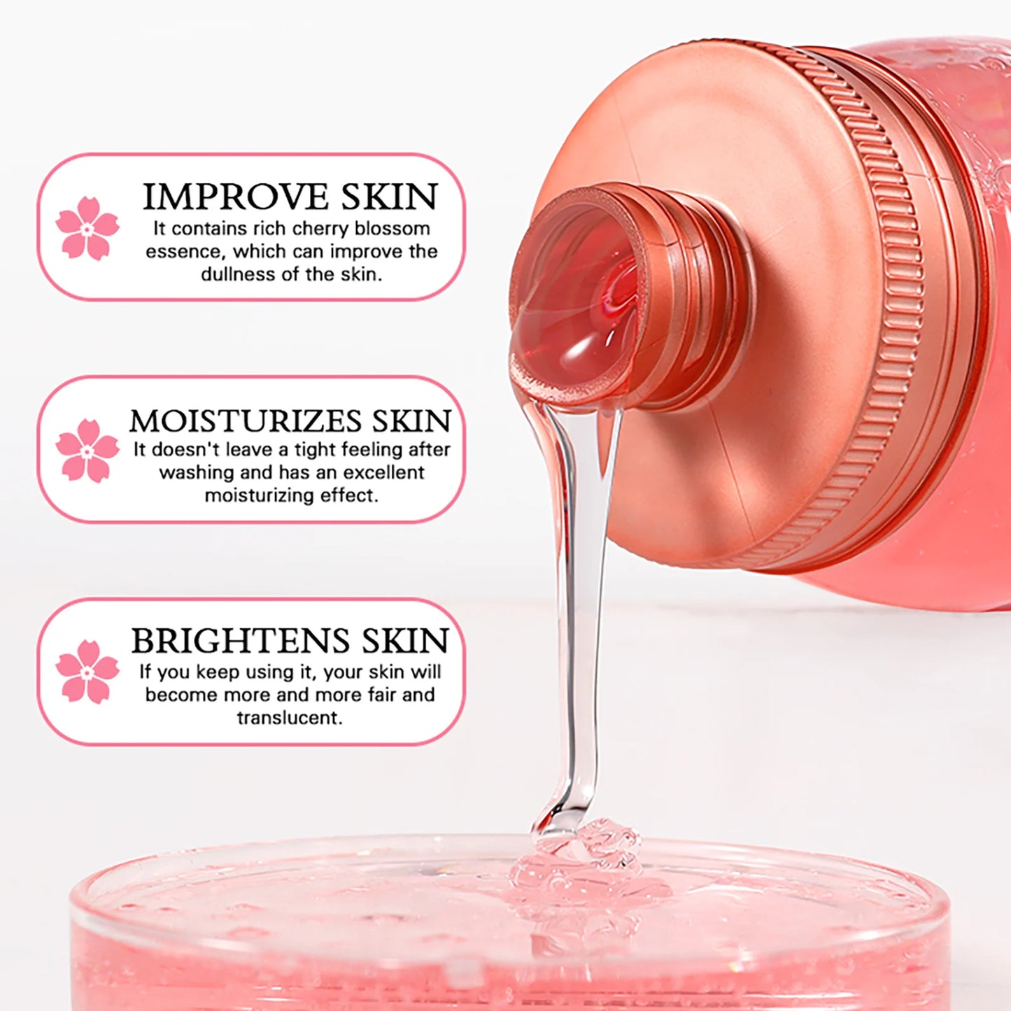 Natural Sakura Body Wash, Deep Clean Skin,