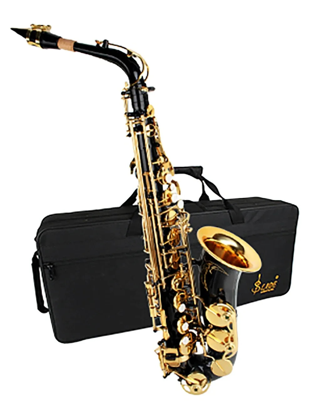 Black Golden Brass Body Saxophone Professional Woodwind Instrument Saxophone Complete Parts Set