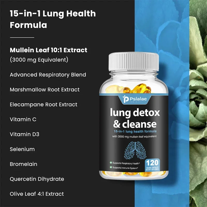 Lung  Detox & Cleanse Capsules - Supports Bronchial and Respiratory Health, Promoting Lung Cleansing and Detoxification