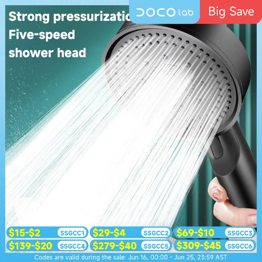 5 Modes Pressure Boost Shower Head