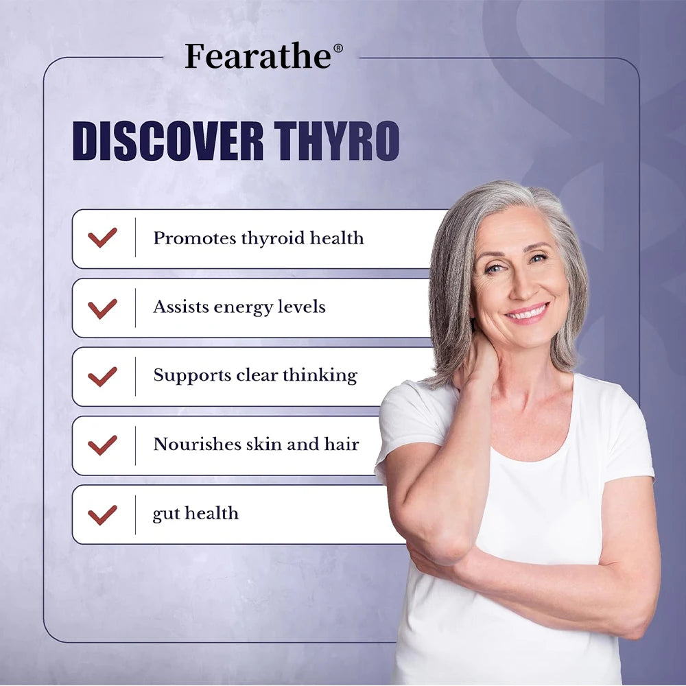 Thyroid Health Supplement - Boosts Skin, Hair, Gut Health, Metabolism, Focus and Clarity with Iodine, Vitamin B12 and L-Tyrosine