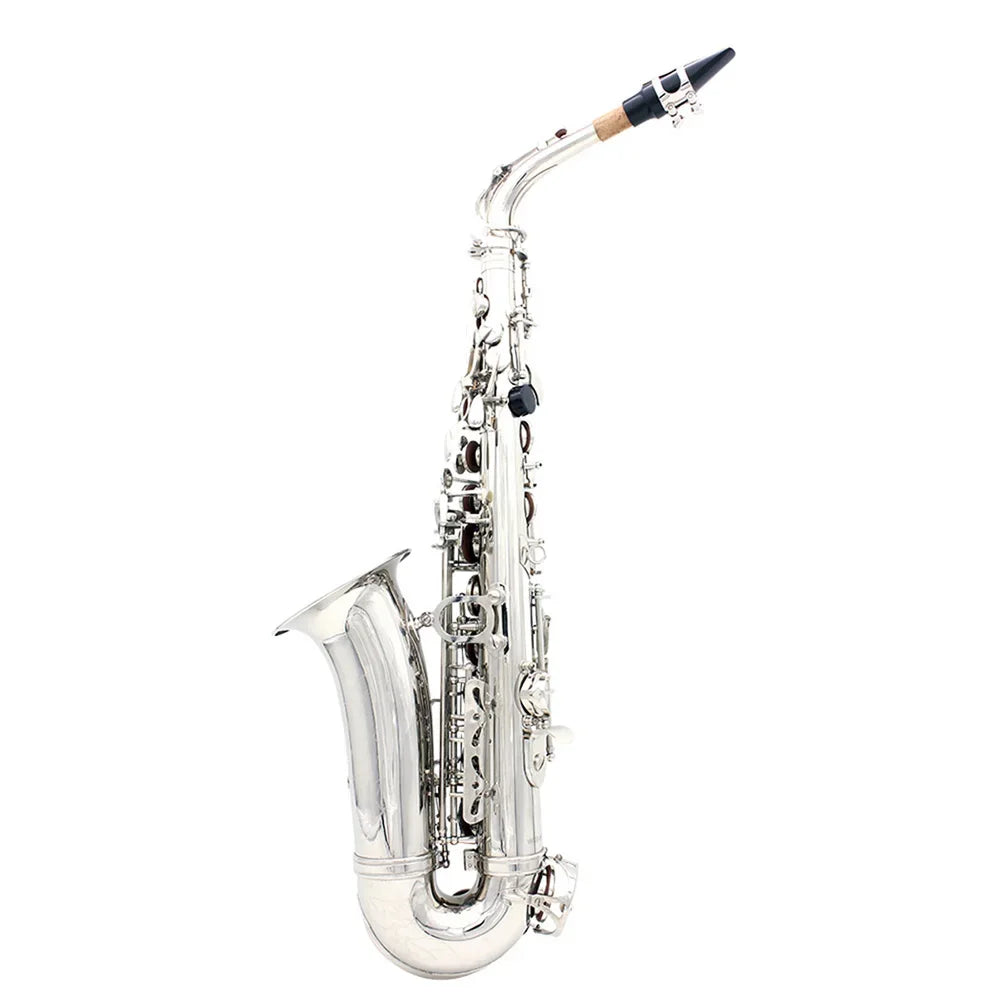 Saxophone Eb White Shells Keys Sax Silvery Brass Body Set Case Professional, Saxophone Accessories