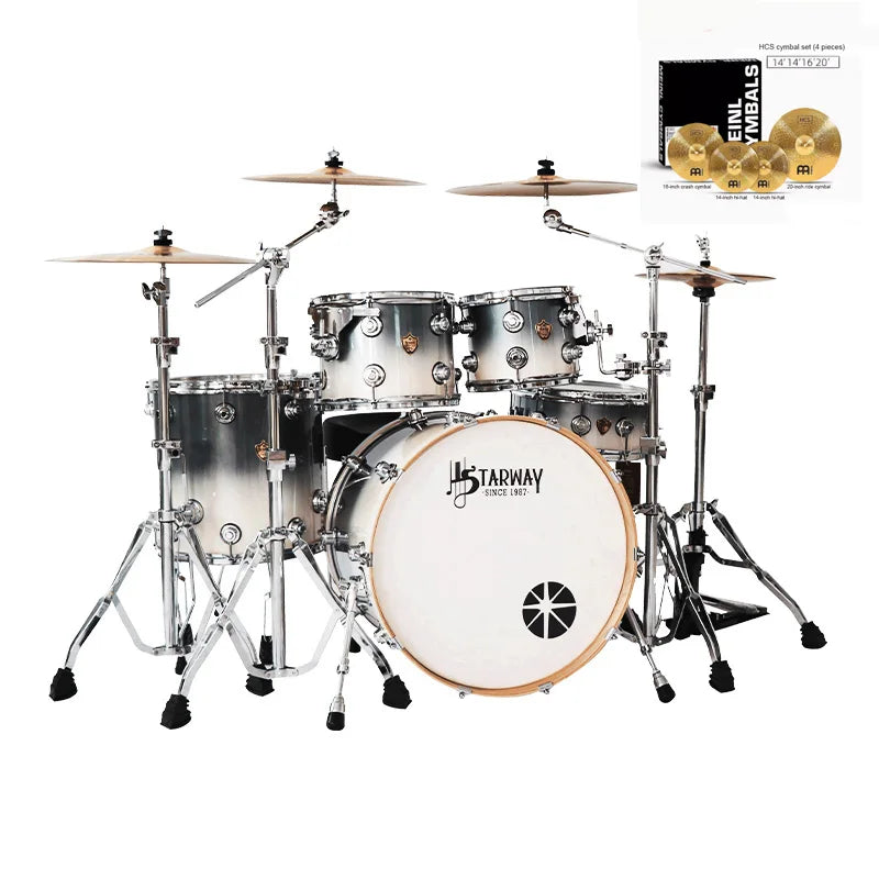 D36 Quality Drum set, 2 Colors Five Tambor and Four Cymbals Acoustic J Drum Sets