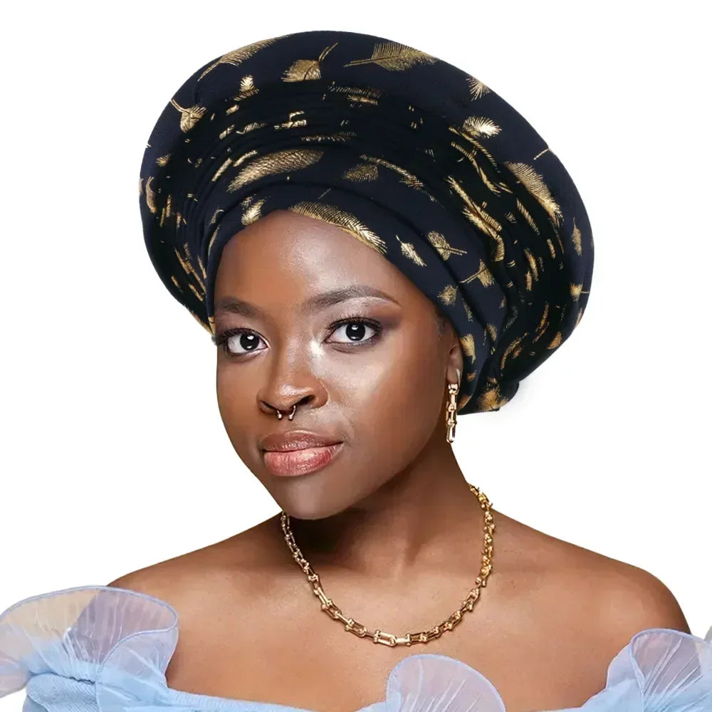 Elegant African Head tie Already Made Women's Auto Gele
