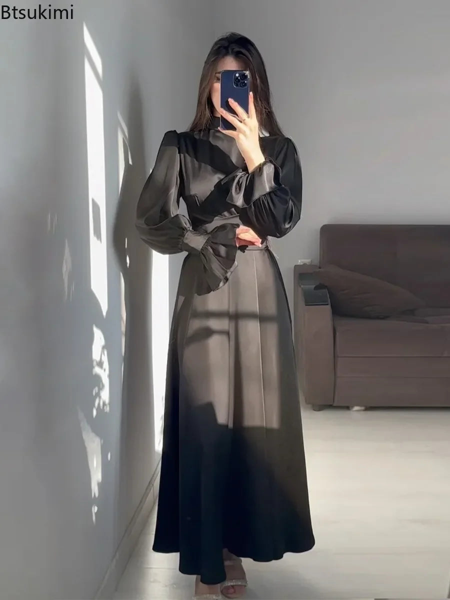 Modest Vintage Waisted Long Dresses for Women