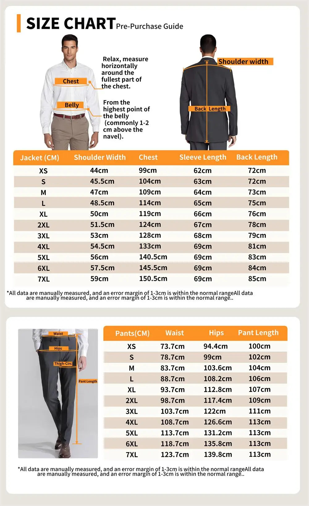 Stripe Men's Classic Business Suit Jacket Suit and Pants