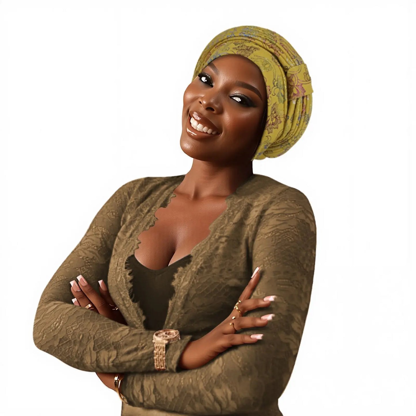 Elegant African Head tie Already Made Women's Auto Gele