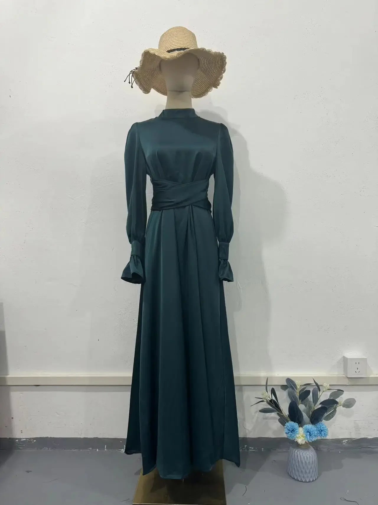 Modest Vintage Waisted Long Dresses for Women