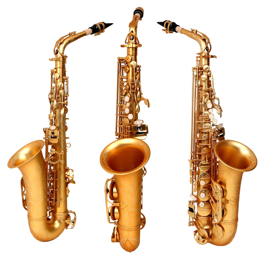 Saxophone Brass Frosted Gold E Flat Sax Woodwind Instrument Boutique