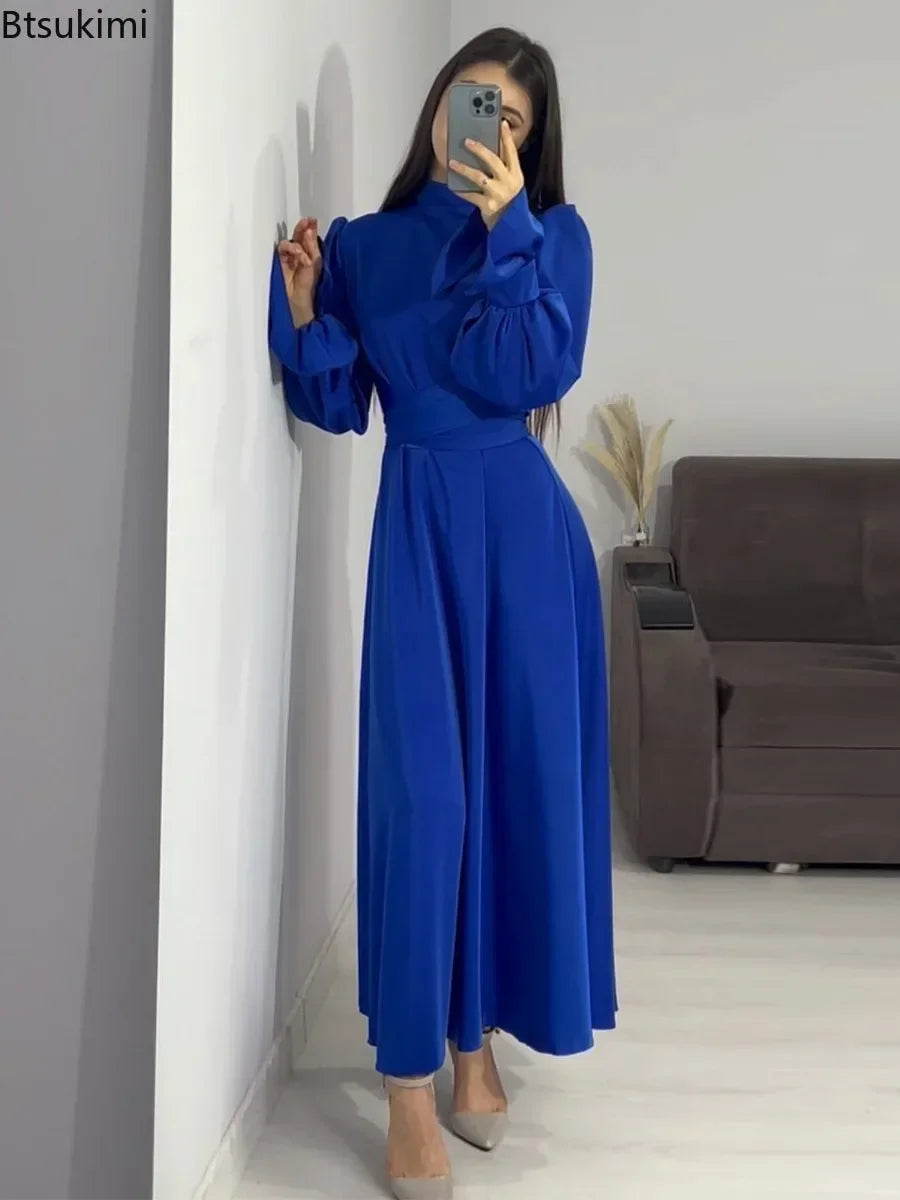 Modest Vintage Waisted Long Dresses for Women