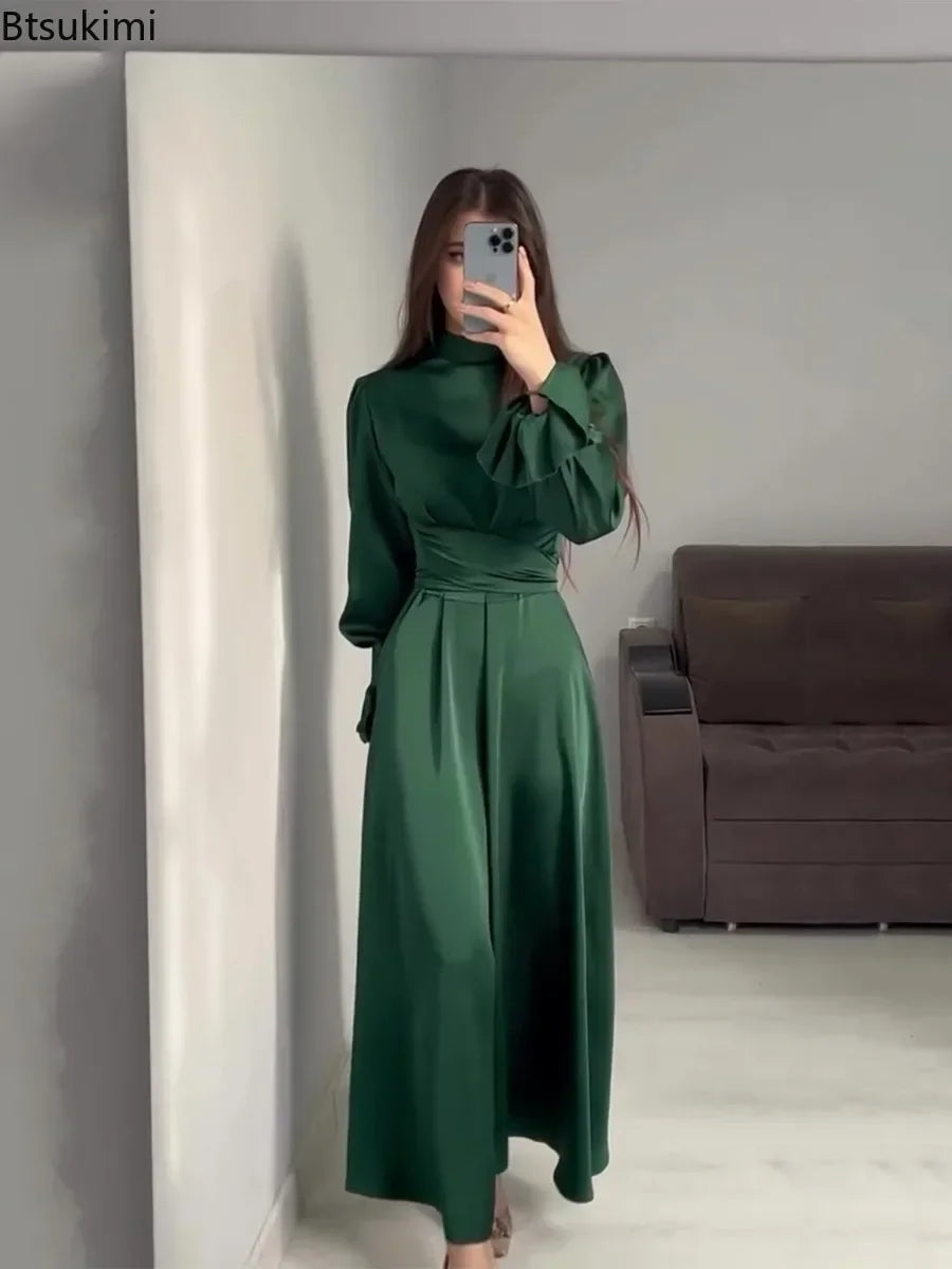 Modest Vintage Waisted Long Dresses for Women