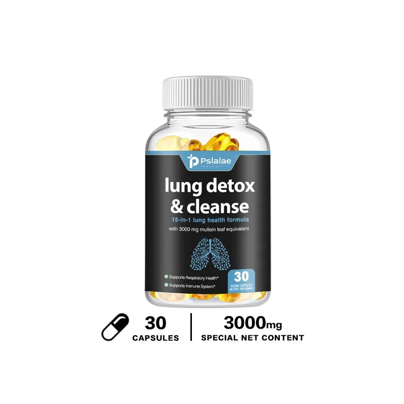 Lung  Detox & Cleanse Capsules - Supports Bronchial and Respiratory Health, Promoting Lung Cleansing and Detoxification