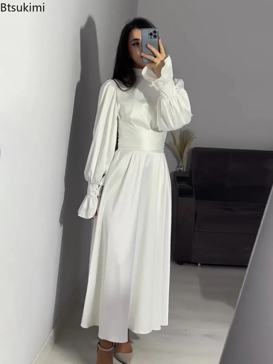 Modest Vintage Waisted Long Dresses for Women