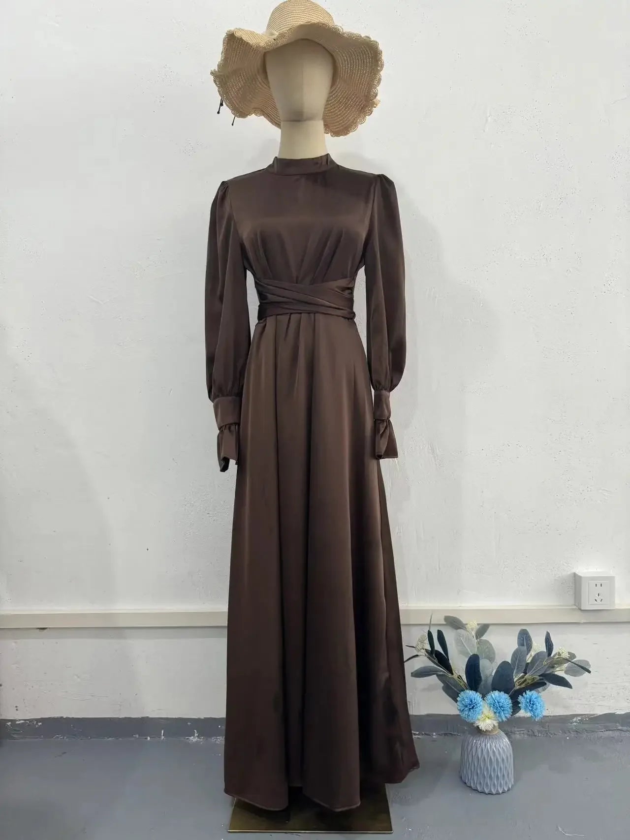 Modest Vintage Waisted Long Dresses for Women
