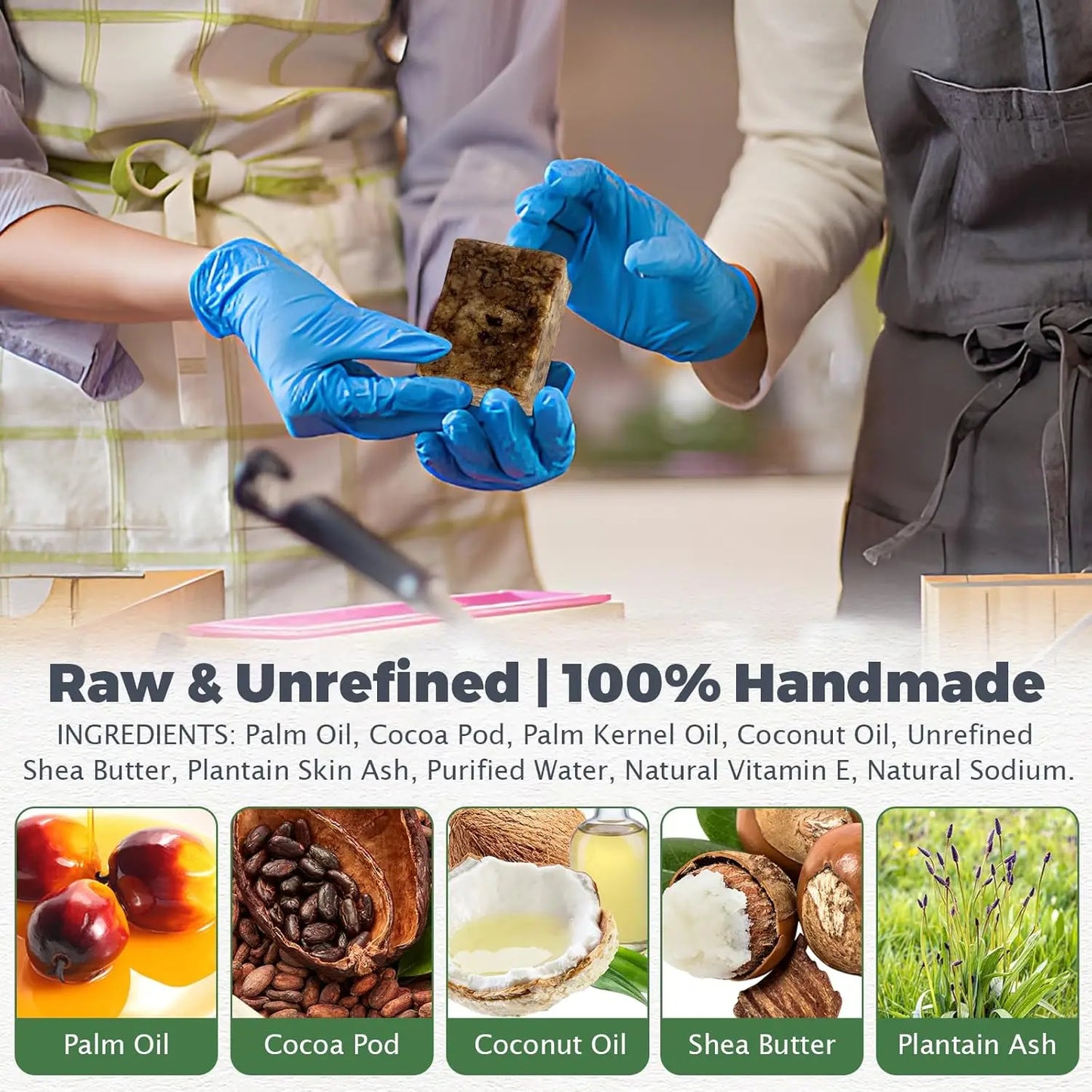 Raw African Black Soap for Oily Skin, Dark Spots