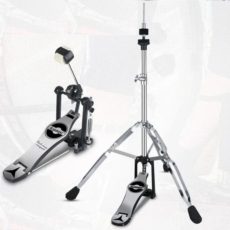 Portable Silent Drum Set with Double-sided Drum, 6-ply Maple and 4-ply Poplar Shells, Cymbals, and A Drum Chair Included