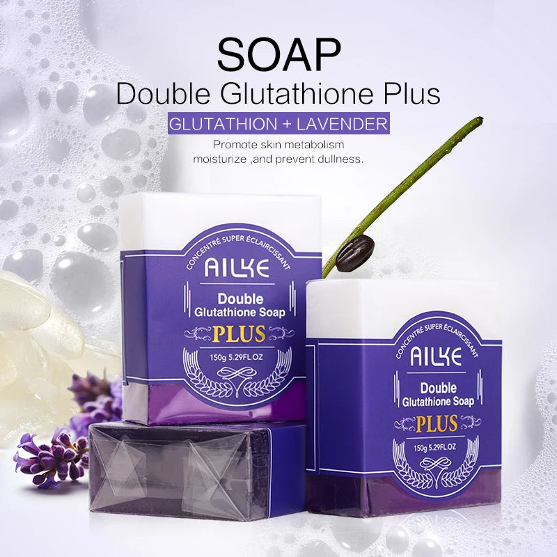 Double Glutathione PLUS Whitening Soap Bar, Reduce Dark Spots, Deep Clean Skin