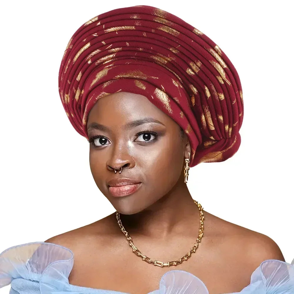 Elegant African Head tie Already Made Women's Auto Gele