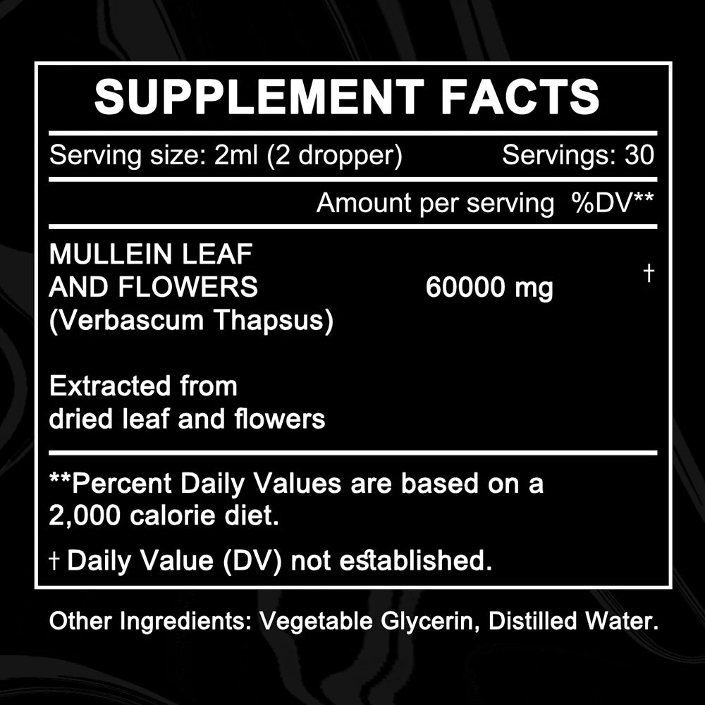 Mullein Extract Tincture, Supports Respiratory Health, A Blend of Mullein Leaves and Flowers (Mulleinus Officinalis)