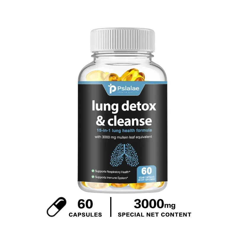 Lung  Detox & Cleanse Capsules - Supports Bronchial and Respiratory Health, Promoting Lung Cleansing and Detoxification