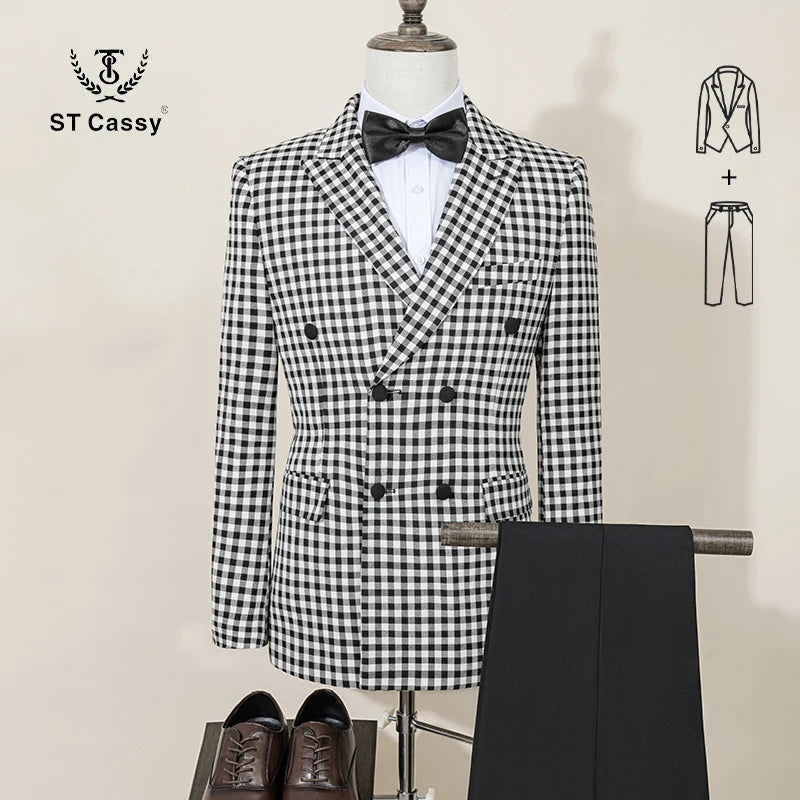 Fashionable Plaid suit for Men