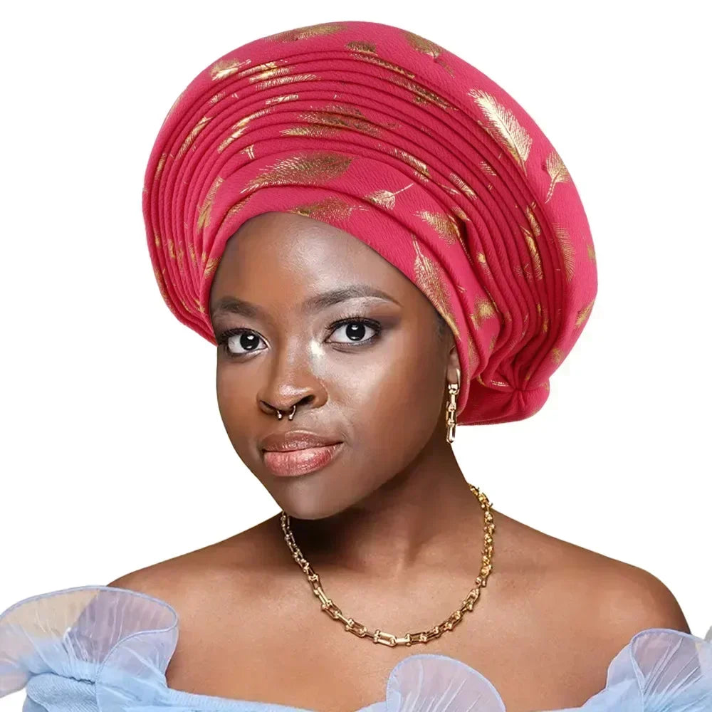 Elegant African Head tie Already Made Women's Auto Gele