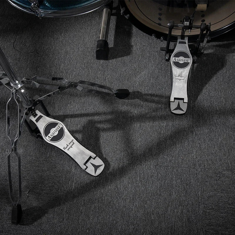 Portable Silent Drum Set with Double-sided Drum, 6-ply Maple and 4-ply Poplar Shells, Cymbals, and A Drum Chair Included