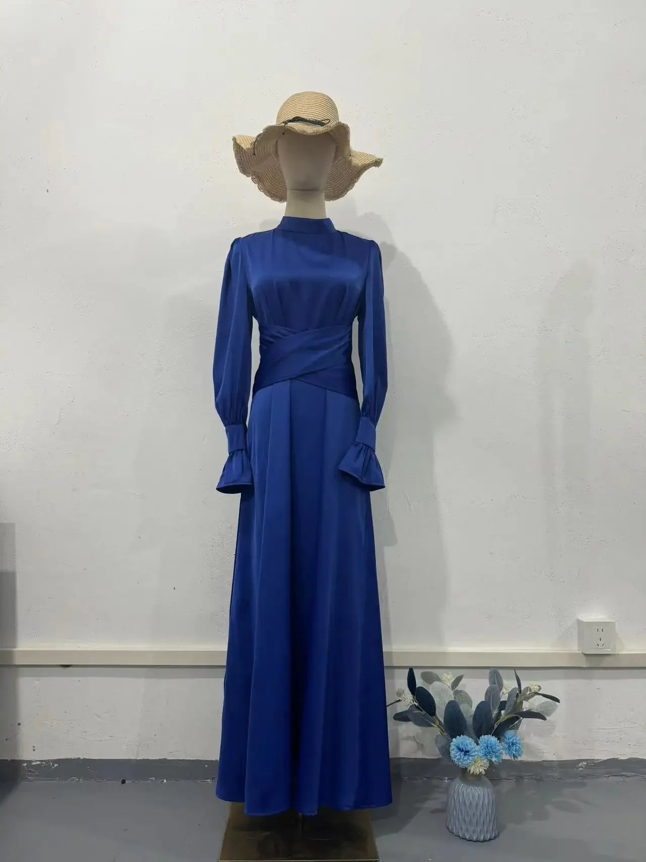 Modest Vintage Waisted Long Dresses for Women