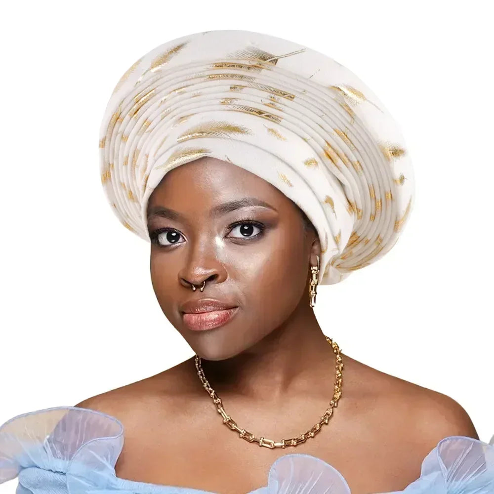 Elegant African Head tie Already Made Women's Auto Gele