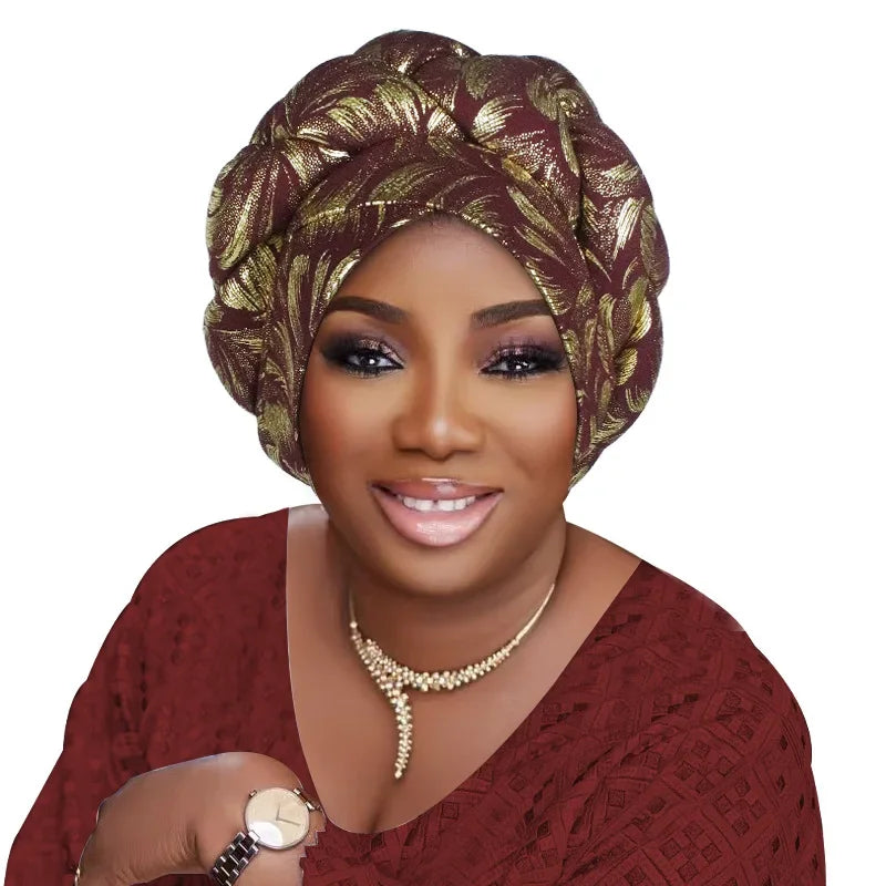 Elegant African Head tie Already Made Women's Auto Gele